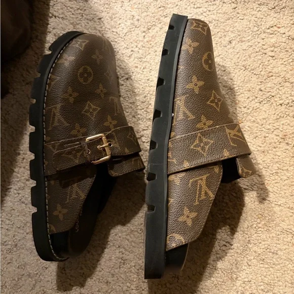 Louis Vuitton Brown Monogram Loafers - Picture 4 of 5